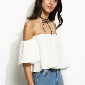 Off shoulder crop top Active USA
